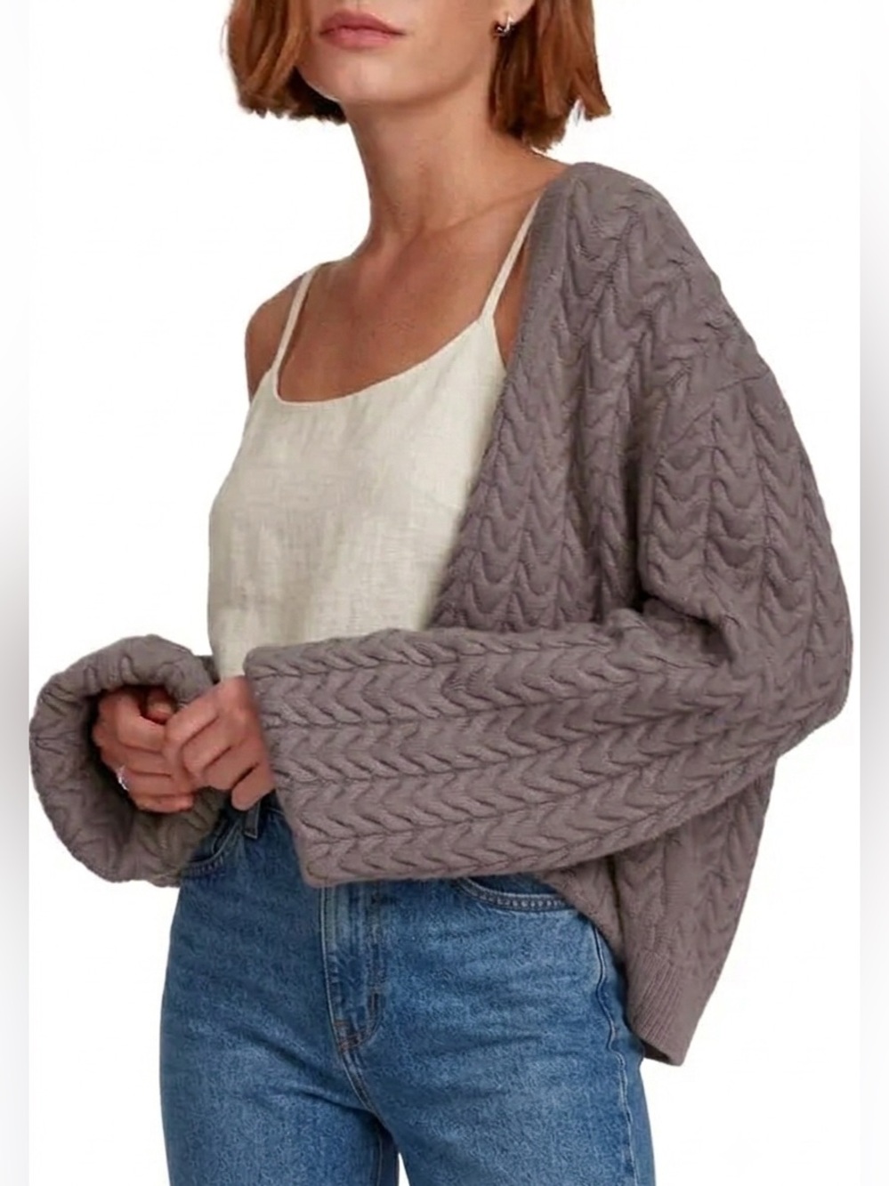 FAVORITE DAUGHTER $228 Lauren Cardigan taupe